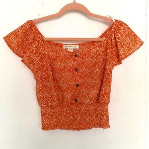 Cropped floral shirt